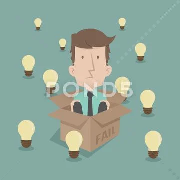 Businessman thinking inside the box , eps10 vector format Stock Illustration