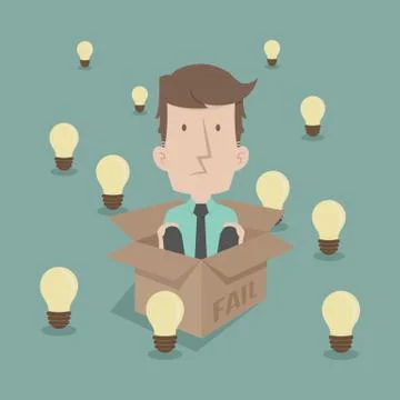 Businessman thinking inside the box , eps10 vector format Stock Illustration