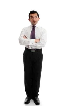 Businessman thinking looking up Foto stock