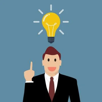 Businessman thinking a new idea Stock Illustration