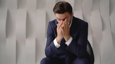 Businessman thinking in office Stock Footage 93203524