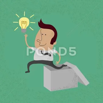 Businessman thinking outside the box , eps10 vector format Stock Illustration