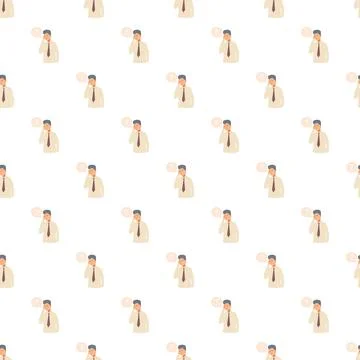 Businessman thinking with question mark seamless pattern background イラスト素材