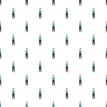 Businessman thinking seamless pattern background design Stock Illustration