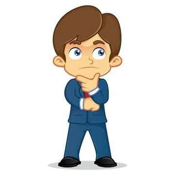 Businessman Thinking Seriously Stock Illustration