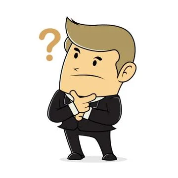 Businessman Thinking Seriously Stock Illustration