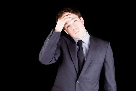 Businessman thinking of a solution Stock Photos