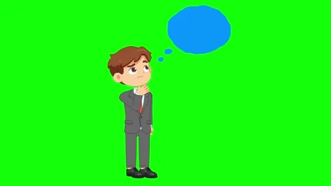 Businessman thinking with thought bubble Stock Footage 345851631
