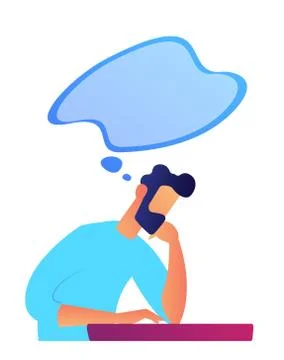 Businessman thinking vector illustration. 스톡 일러스트