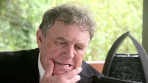 Businessman Thinking Working On Tablet 스톡 동영상 37798840