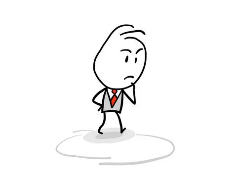 Businessman thinks about something. Vector illustration. Stock Illustration
