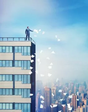 Businessman is throwing away the documents Foto stock