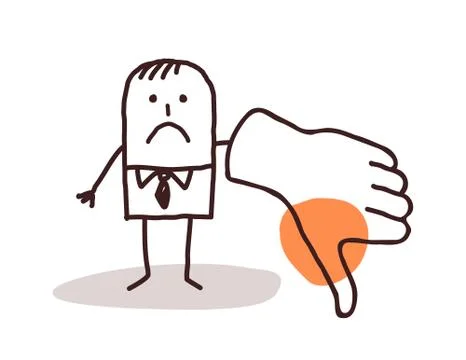 Businessman with thumb down Stock Illustration