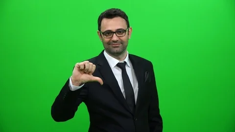 Businessman Thumbs Down, Failure and Unsuccessful Concept Видео 88651735