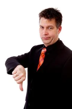 Businessman with thumbs down Stock Photos