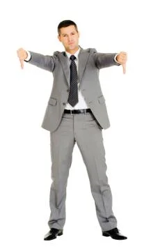 Businessman with thumbs down Stock Photos