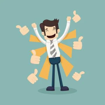 Businessman like , thumbs up Stock Illustration