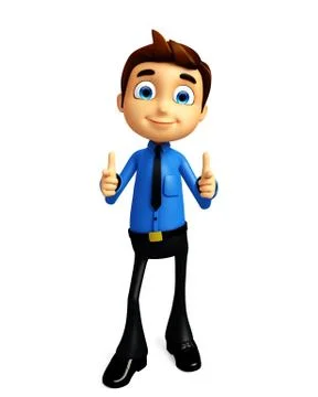 Businessman with thumbs up pose Stock Illustration