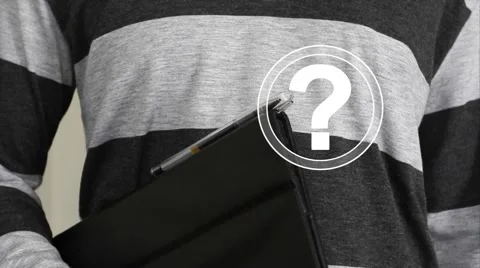 Businessman touch button interface sign question icon web Stock Footage 54504100