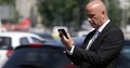 Businessman Touch Tablet Web Search Read Send Email City Center Street Jam View 4k or 4k+ Resolution