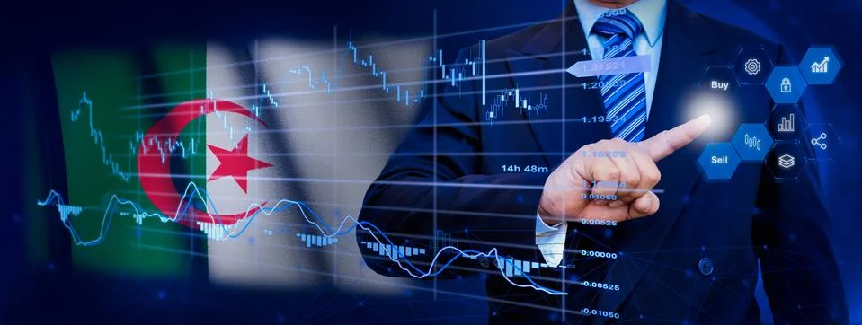 Businessman touching data analytics process system with KPI financial charts, Stock Photos