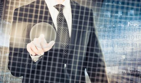 Businessman touching interface 스톡 사진