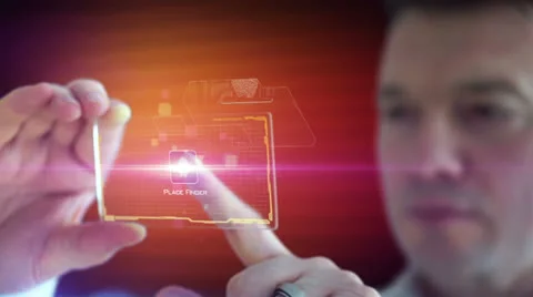 Businessman touchscreen financial analysis Stock Footage 25822483