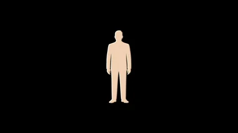 Businessman transforming into data stream on black background Stock Footage 320209972