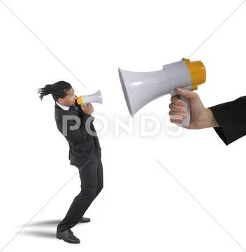 Businessman tries to counter Stock Photos
