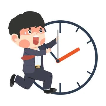 Businessman trying to stop time Stock Illustration