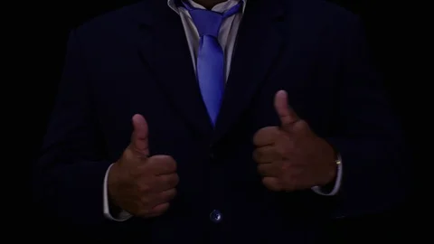 Businessman Two Thumbs Up Video stock 128163755