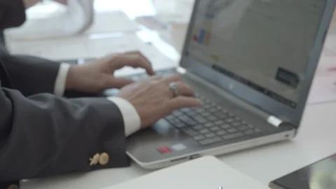 Businessman Typing  close-up Stock Footage 143451705