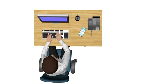 Businessman typing on computer Video stock 90371519
