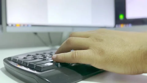 Businessman Typing On Computer Keyboard Stock Footage 292565185