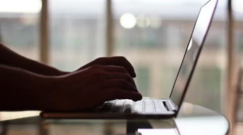 Businessman typing on a keyboard Stock Footage 50790468