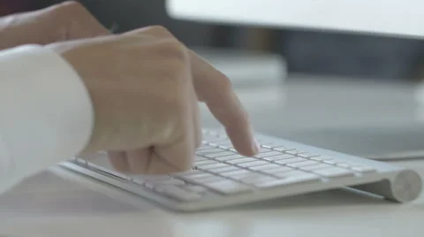 Businessman typing on a keyboard Stock Footage 66237973