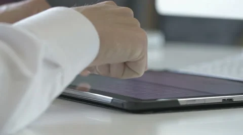 Businessman typing on a keyboard Stock Footage 66237998