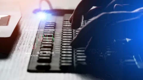 Businessman typing on keyboard searching Stock Footage 229763541