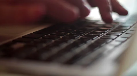 Businessman typing on a keyboard, shallow depth of field Stock Footage 50790367