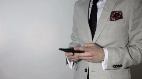 Businessman Typing On Smartphone Stock Footage 63484931
