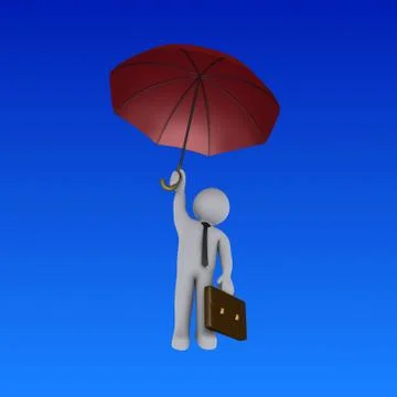 Businessman with umbrella is falling Stock Illustration