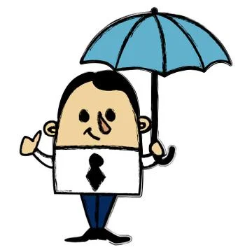 Businessman umbrella Stock Illustration