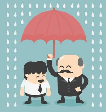 Businessman with umbrella Stock Illustration