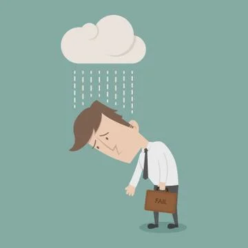 Businessman under brainstorming Stockillustratie