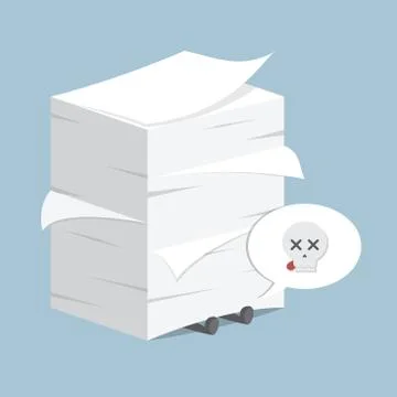 Businessman under the stack of paper イラスト素材
