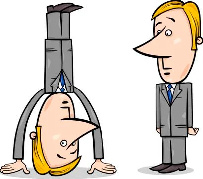 Businessman upside down Stock Illustration