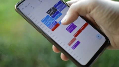 businessman use google calendar on his p... | Stock Video | Pond5