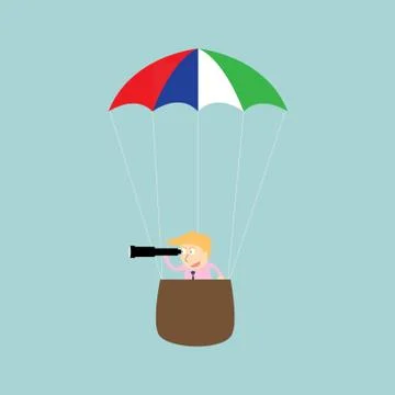 Businessman using binocular Stock Illustration