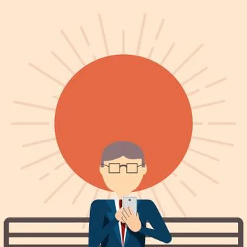 Businessman using a cellphone Stockillustratie