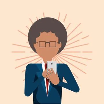 Businessman using a cellphone 스톡 일러스트